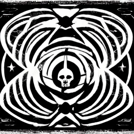 Prompt: black metal band logo, unreadable text, metal font, horizontal