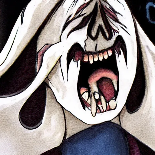 Image similar to scream from the movie scream as anime character, anime art