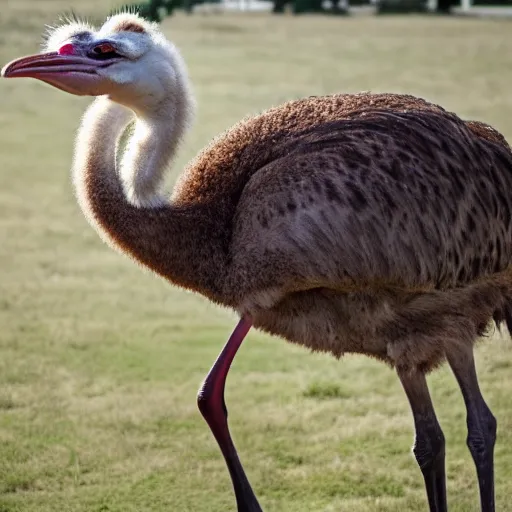 Image similar to HD photo of an ostrich with normal human arms.