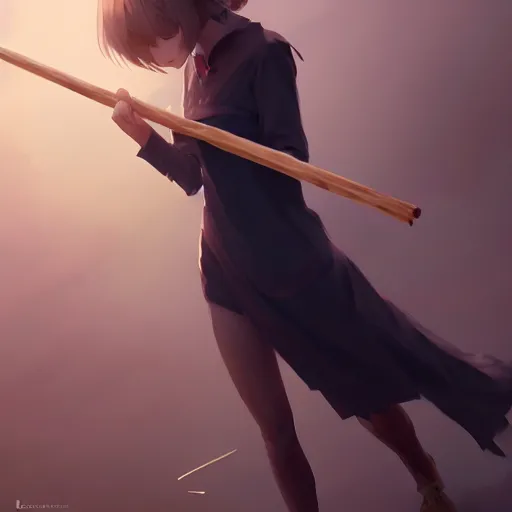 Image similar to long wooden stick, no background. 4 k, concept art, by wlop, ilya kuvshinov, artgerm, krenz cushart, greg rutkowski, pixiv. sharp focus, volumetric lighting, cinematic lighting, studio quality. no humans