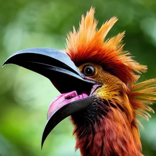 Image similar to a hoatzin bird shouting