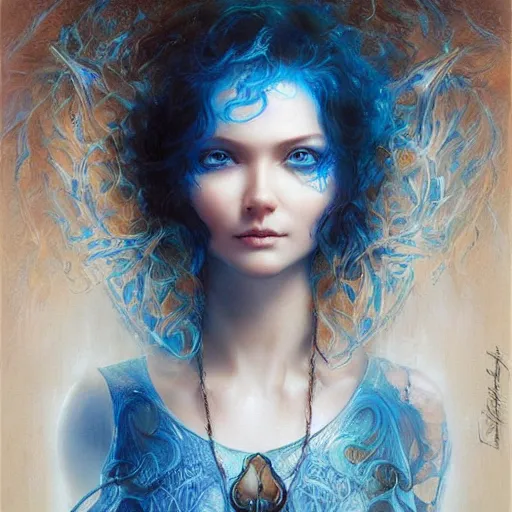 Prompt: a beautiful hangman manipulating water by karol bak, ayami kojima, artgerm, river, water, blue eyes, smile, concept art, fantasy