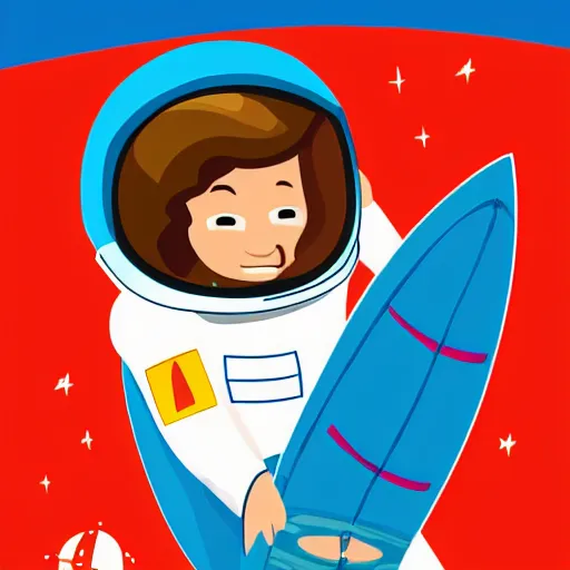 Prompt: a cosmonaut surfing in space, low polygons style