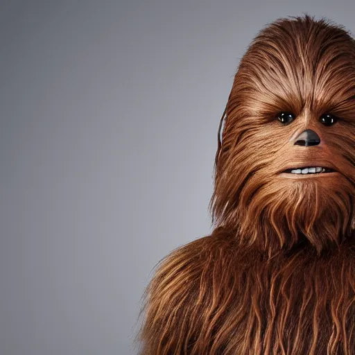 Image similar to portrait of Chewbacca with white fur