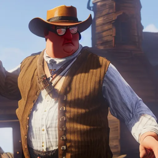 Image similar to Peter Griffin in Red Dead Redemption 2