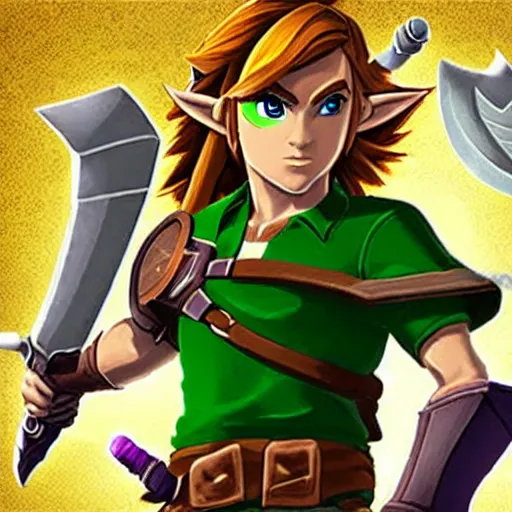 Prompt: Picture of Link - Hero of Time