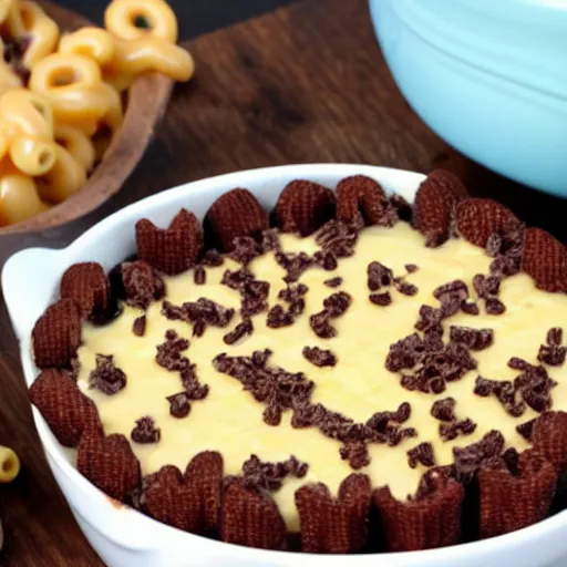 Prompt: chocolate macaroni and cheese