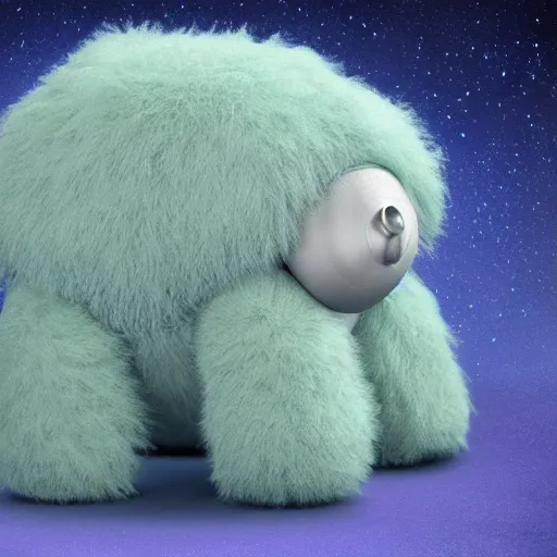 Image similar to realistic fluffy cute dreamy tardigrade