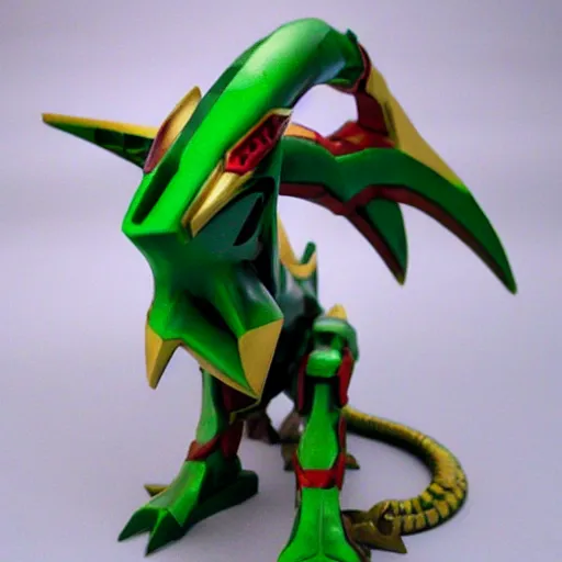 Prompt: rayquaza as a warhammer tabletop figurine