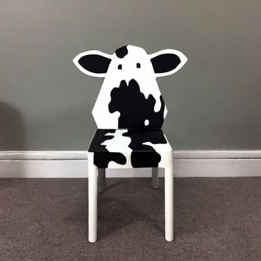 Image similar to hybrid of a cow and a chair