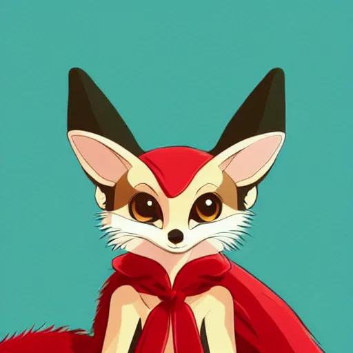 Prompt: fennec fox wearing a santa hat, clean cel shaded vector art. shutterstock. behance hd by lois van baarle, artgerm, helen huang, by makoto shinkai and ilya kuvshinov, rossdraws, illustration, studio ghibli