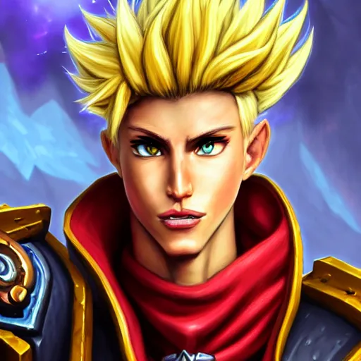 Image similar to Hearthstone official professional art. A vash blond male pirate using red long red rob and two guns inspired on triggun vash . Insanely coherent physical body parts (face, arms, legs, hair, eyes). Full body realistic, sharp focus, 8k high definition, insanely detailed, intricate, elegant, smooth, sharp focus, illustration, ArtStation