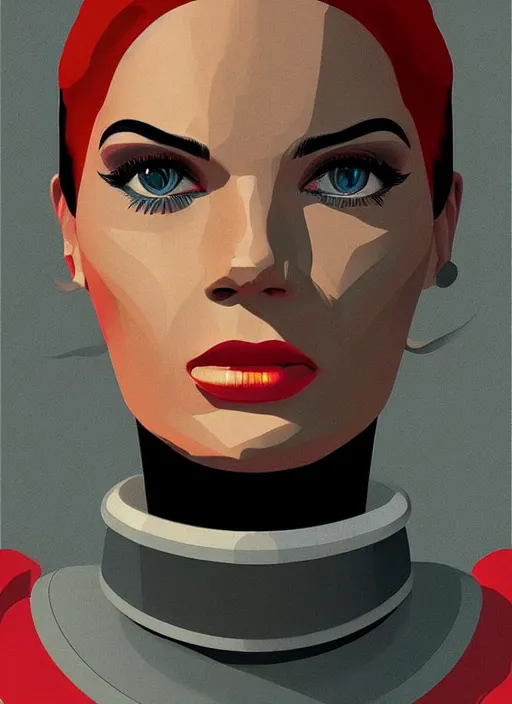 Prompt: photorealistic image of a retro futuristic portrait, vectorart, trending on pinterest, by chris moore