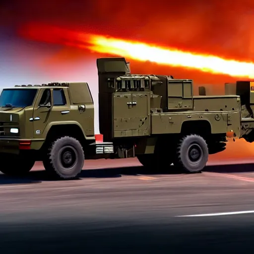 Prompt: high quality image of HIMARS in Cars movie, 8k, detailed