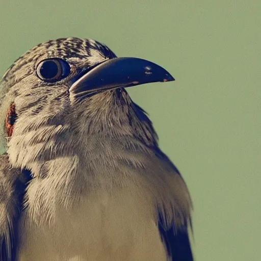 Image similar to a bird wearing headphones