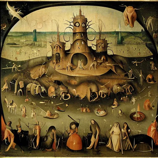 Prompt: a blighted hellscape in the style of hieronymus bosch n - 4
