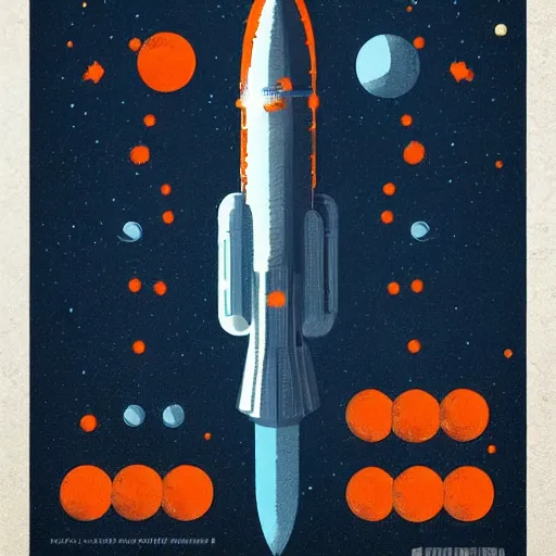 Image similar to blue v2 rocket in space, orange fruit as a planet, intricate sci-fi poster by Denis Villeneuve