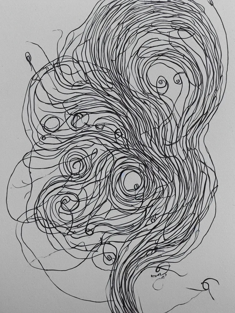 Image similar to single line drawing, acorn turns into a tree in shape of treble clef, two half drawing one with bursts of color, trending on art station, continuous line drawing, ONE LINE