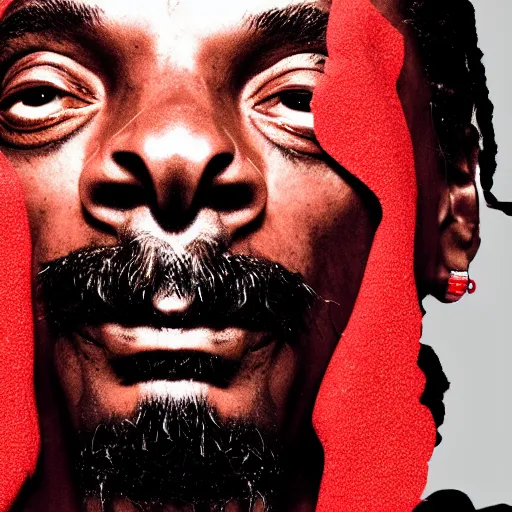 Prompt: Snoop Dogg smiled sweetly red eyes, nothing superfluous, photorealism