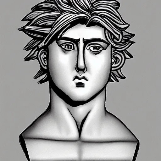 Prompt: alexander the great, with goku hair