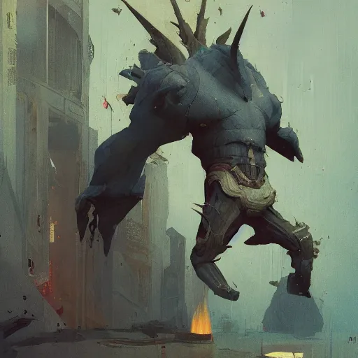 Image similar to Minotaur wearing Denim Jeans MTG Card Greg Rutkowski ismail inceoglu craig j. spearing bastien grivet james gilleard barnett newman