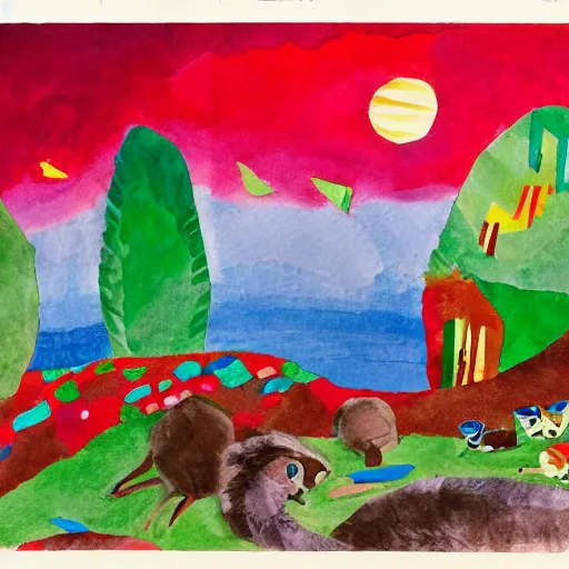 Image similar to eric carle scene in boston