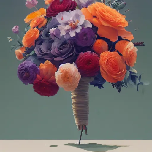 Image similar to bouquet of flowers, minimalist, behance hd by jesper ejsing, by rhads, makoto shinkai and lois van baarle, ilya kuvshinov, rossdraws global illumination