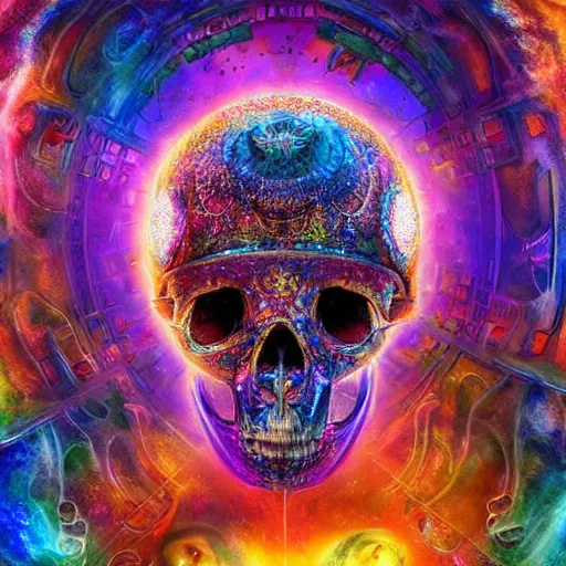 Image similar to portrait of a fantasycore glitchcore deformed animal skull in a helmet. intricate abstract. intricate artwork. celestial. prismatic, by josephine wall, pixar, ghibli. octane render, cgsociety very coherent symmetrical artwork. cinematic, hyper realism, high detail, octane render, 8 k, holographic accents