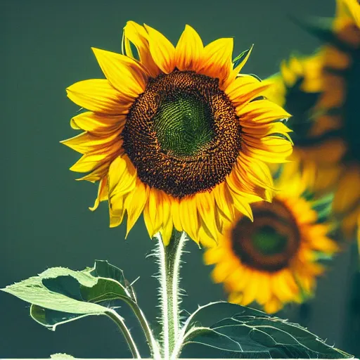 Image similar to a beautiful advertisement photo of a sunflower