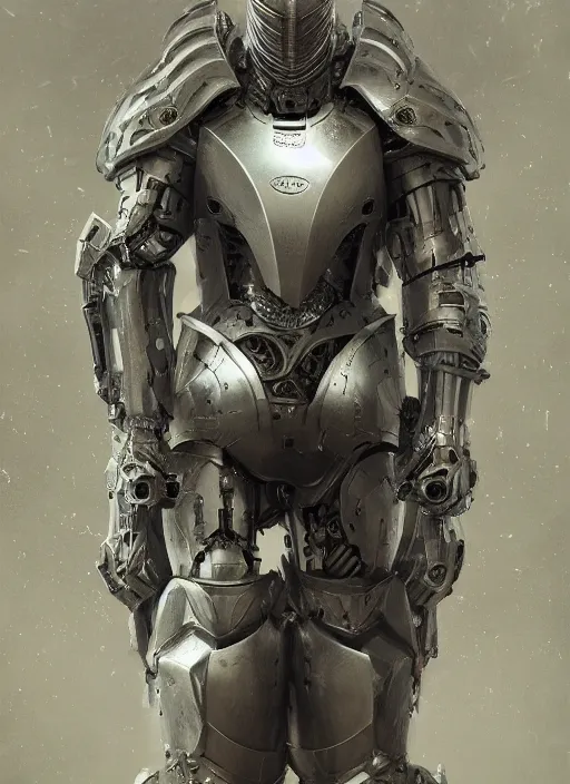 Image similar to portrait of a futuristic silver armored knight cyborg, modern fine art, fractal, intricate, elegant, highly detailed, digital photography, subsurface scattering, by jheronimus bosch and greg rutkowski,