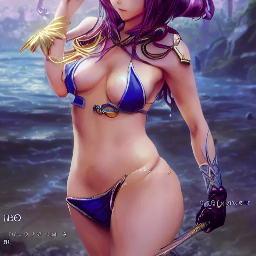 Prompt: photograph of pretty anime girl in bikini, jojo's bizarre adventure live action, fantasy, intricate, elegant, highly detailed, artstation, concept art, matte, sharp focus, illustration, hearthstone, art by artgerm and greg rutkowski