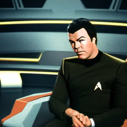 Prompt: Color film still of Seth MacFarlane on tv show star trek the next generation 1987, photorealistic,8k, XF IQ4, 150MP, 50mm, F1.4, ISO 200, 1/160s, natural light