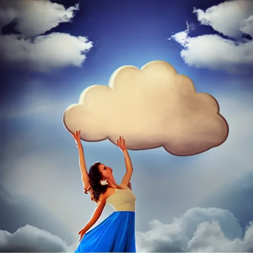 Prompt: dreams come out of beautifull women in cloud shape