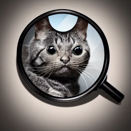 Prompt: a beautiful detailed 3d matte portrait of a Sherlock Holmes style cat, magnifying glass, high details