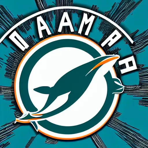 miami dolphins logo, digital art, great detail