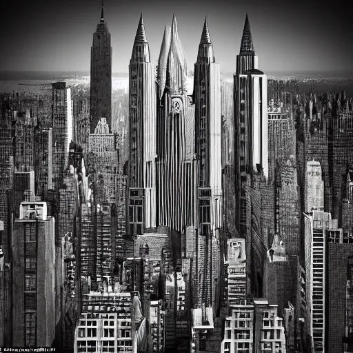 Image similar to new York in the style of surreal brutalist gothic architecture