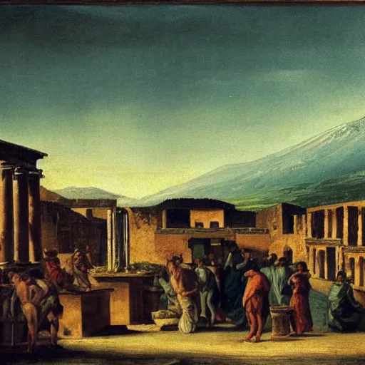 Image similar to the view of pompeii painted in the style of martinus rørbye