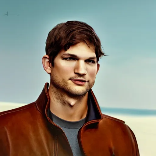 Image similar to ashton kutcher portrait, horizon forbidden west, photorealistic, ultra detailed, machines, octane, robots, nature, cinematic lighting, studio quality, feature, scars, 8 k