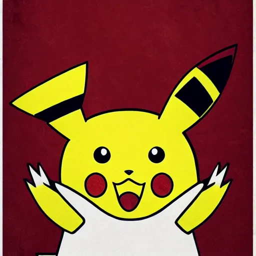 Prompt: Beautiful Poster of a Pikachu, Soviet Propaganda