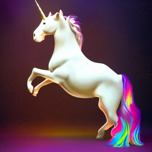 Image similar to big lebowski riding a unicorn, cinematic lighting, award winning photography