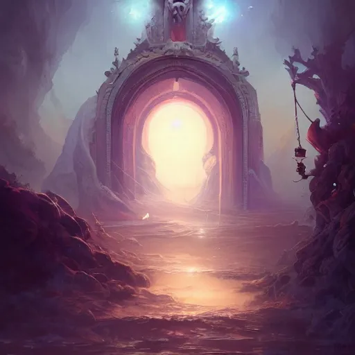 Image similar to gateway to enlightenment, highly detailed, digital painting, artstation, sharp focus, smooth, concept art, illustration, art by peter mohrbacher and emmanuel shiu and martin johnson heade and bastien lecouffe - deharme