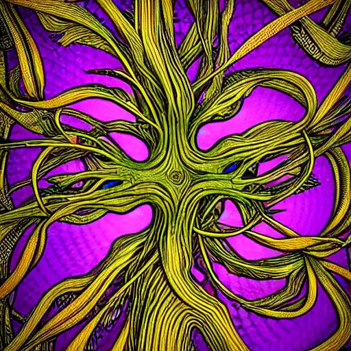 Image similar to digital art, Abstract art, intricate, roots and flowers, trending on artstation, -640