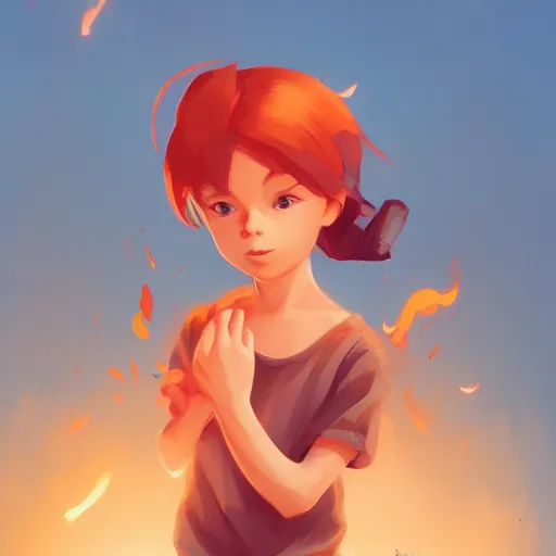 Image similar to very cute baby flame, minimalist, behance hd by jesper ejsing, by rhads, makoto shinkai and lois van baarle, ilya kuvshinov, rossdraws global illumination