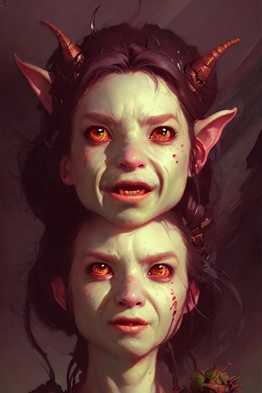 Prompt: goblin princess portrait, ugly cute face by bayard wu, anna podedworna, gaston bussiere, greg rutkowski