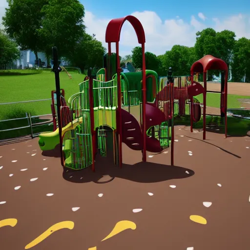 Image similar to cute playground unreal engine rendering 4k next-gen