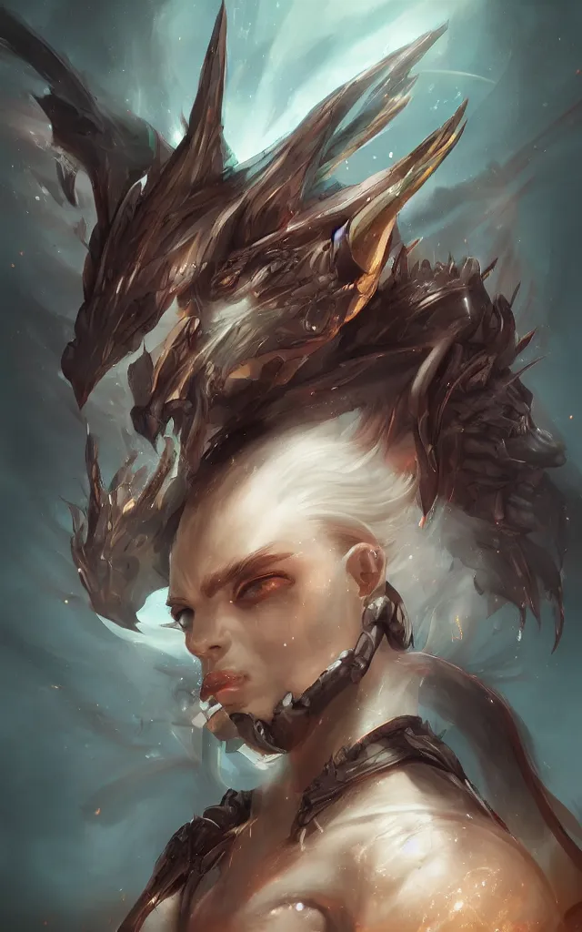 Image similar to digital art, centered portrait dragon by ross tran, ultradetailed, character design, concept art, trending on artstation,