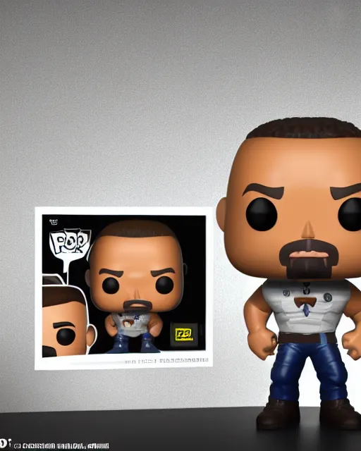 Image similar to full body 3d render of Dwayne Johnson as a funko pop, studio lighting, white background, blender, trending on artstation, 8k, highly detailed