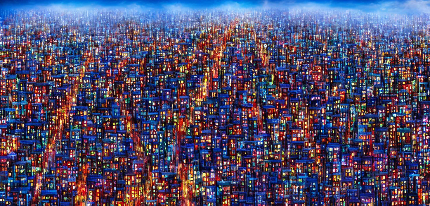 Image similar to studio ghiblli city film still, 8 k denoised, high detail