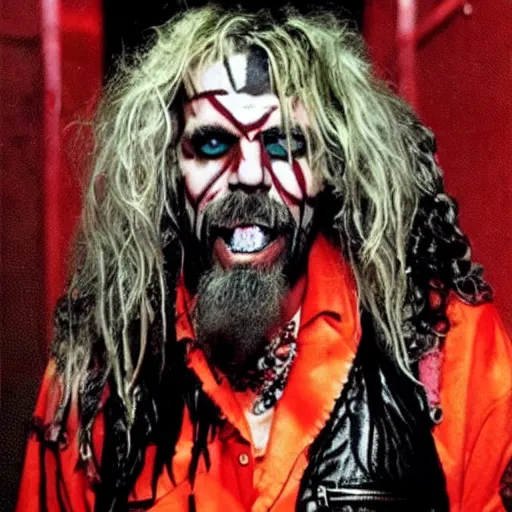 Prompt: rob zombie in take on me music video,