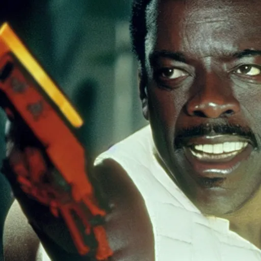 Prompt: still of ernie hudson playing blade in blade ( 1 9 8 3 )
